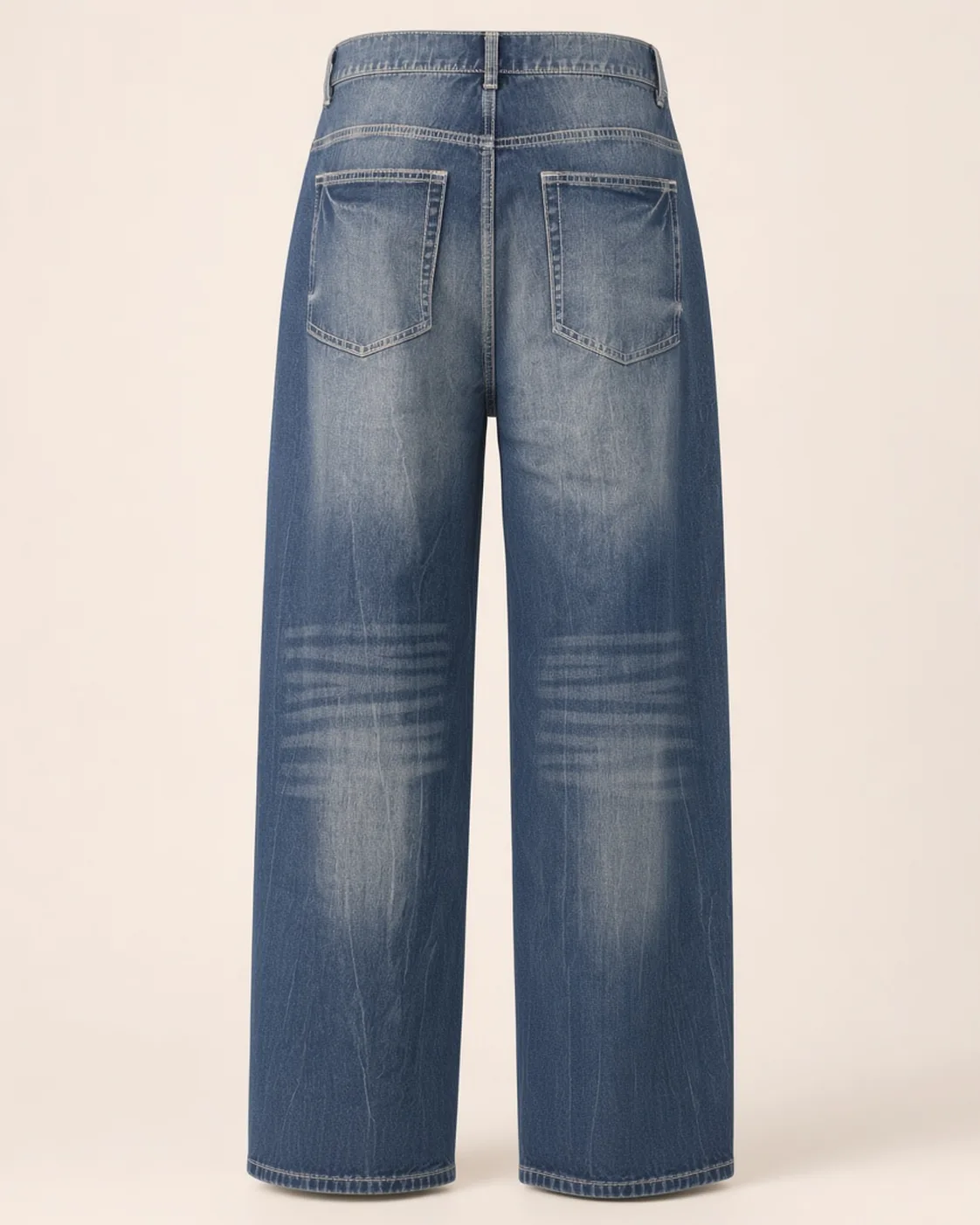 Balloon wide-leg jeans, back view, development reference