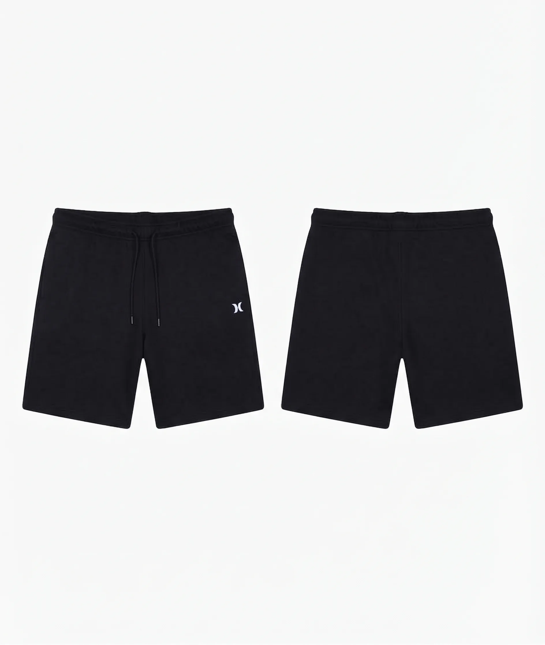 Black logo sweatshorts, back view, development reference