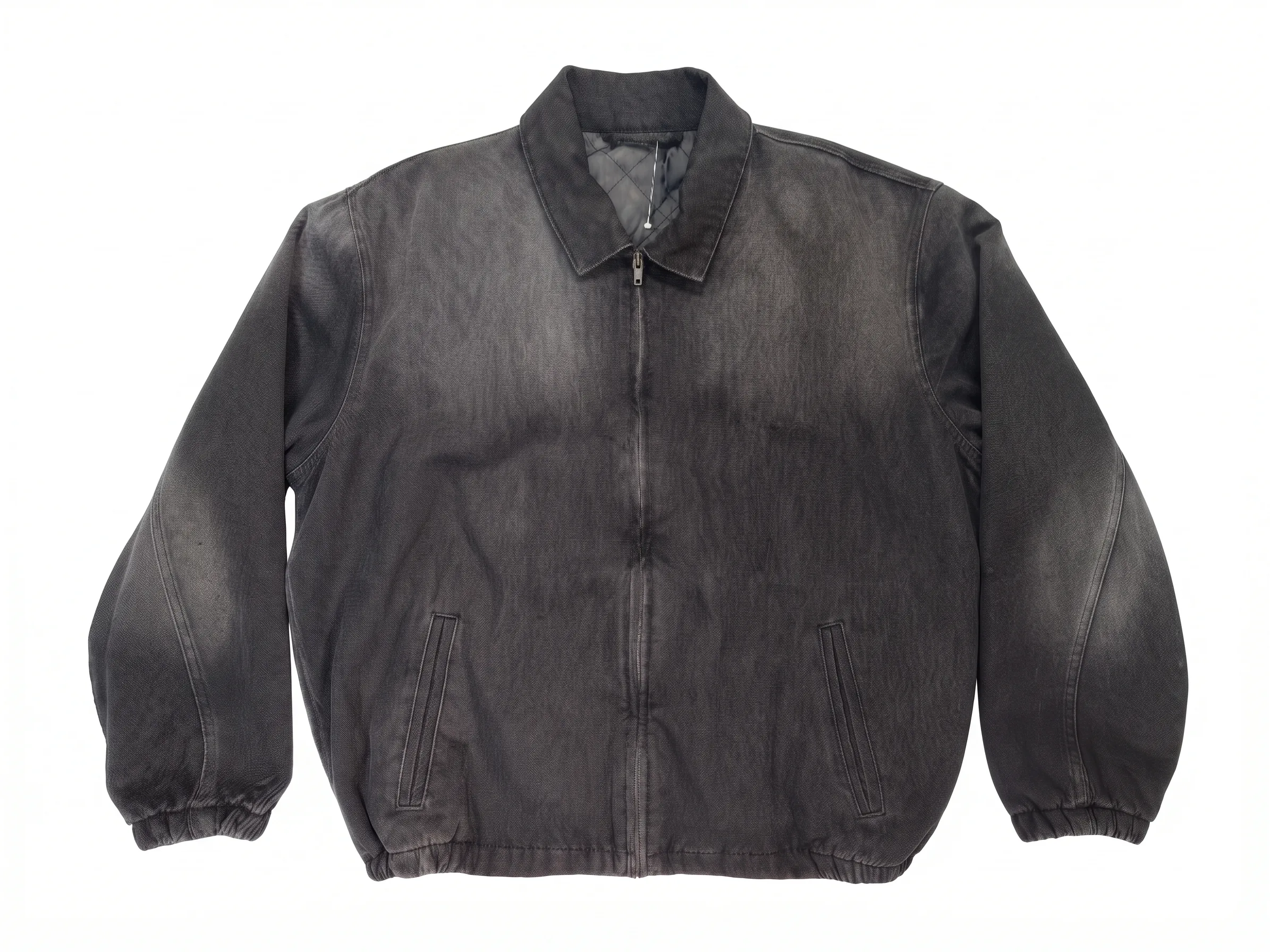 Washed black bomber, front view, development reference