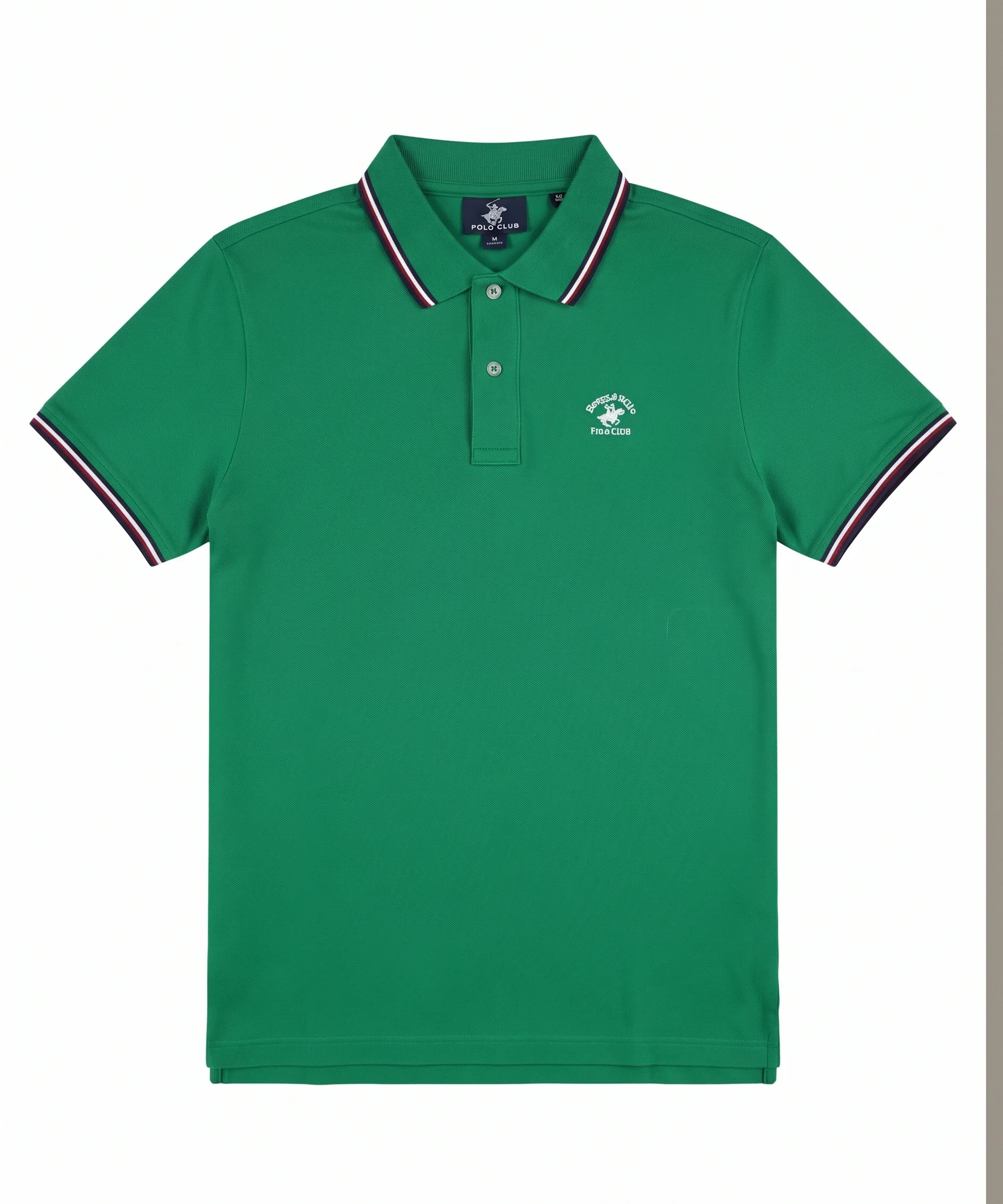 Green tipped polo, front view, development reference