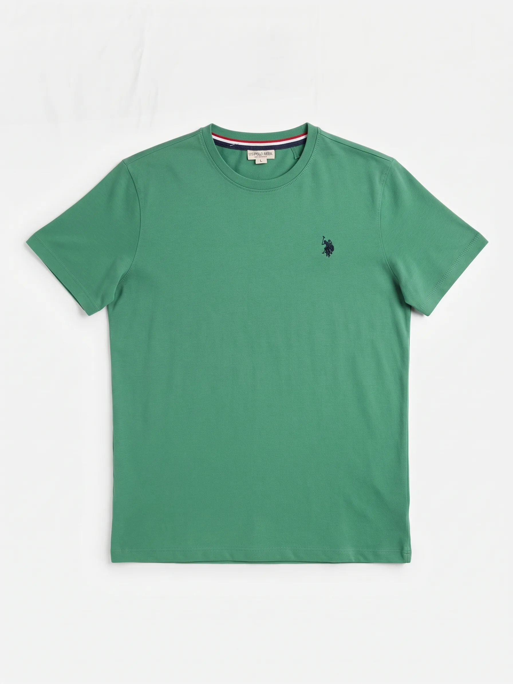 Sage crew neck tee, front view, development reference