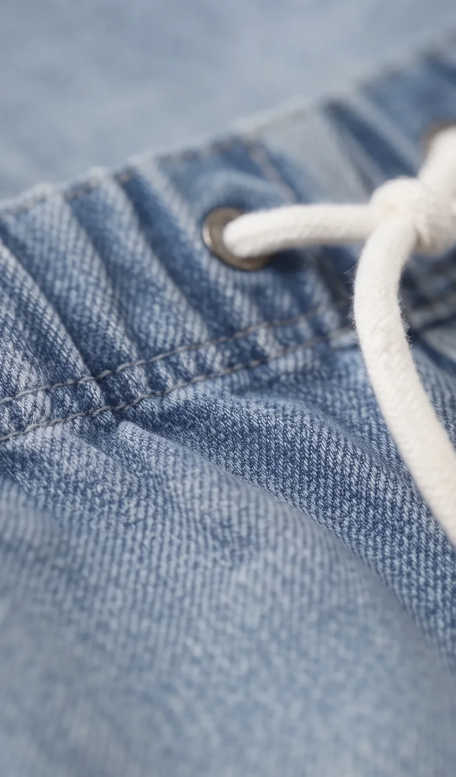 Drawstring denim shorts, micro view, development reference