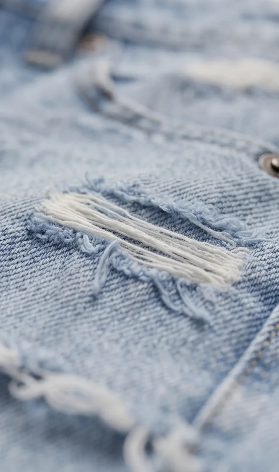 Fringe-hem denim shorts, micro view, development reference