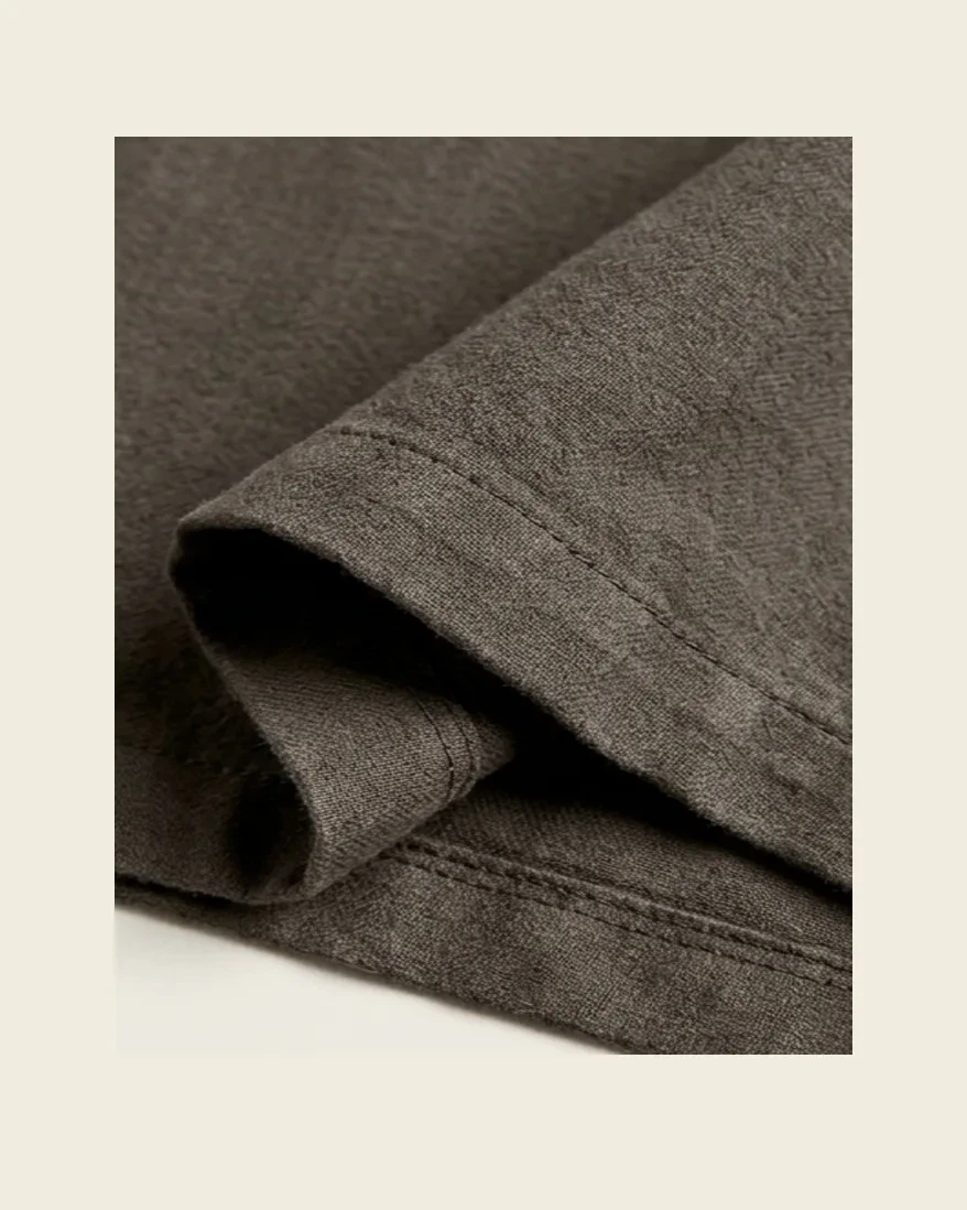 Taupe camp-collar shirt, micro view, development reference