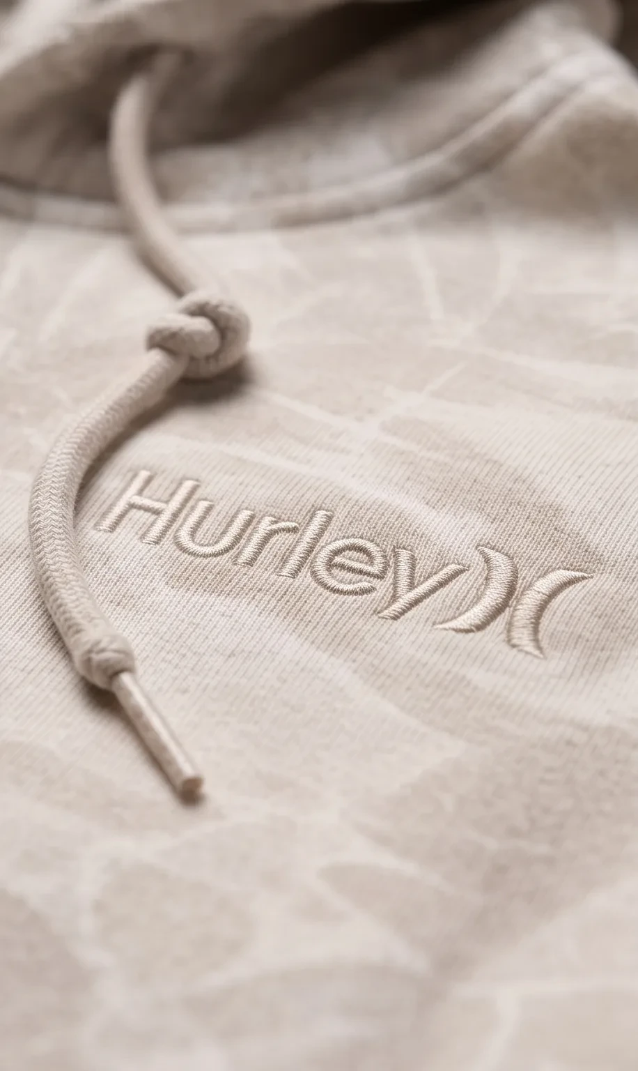 Beige tropical print hoodie, micro view, development reference