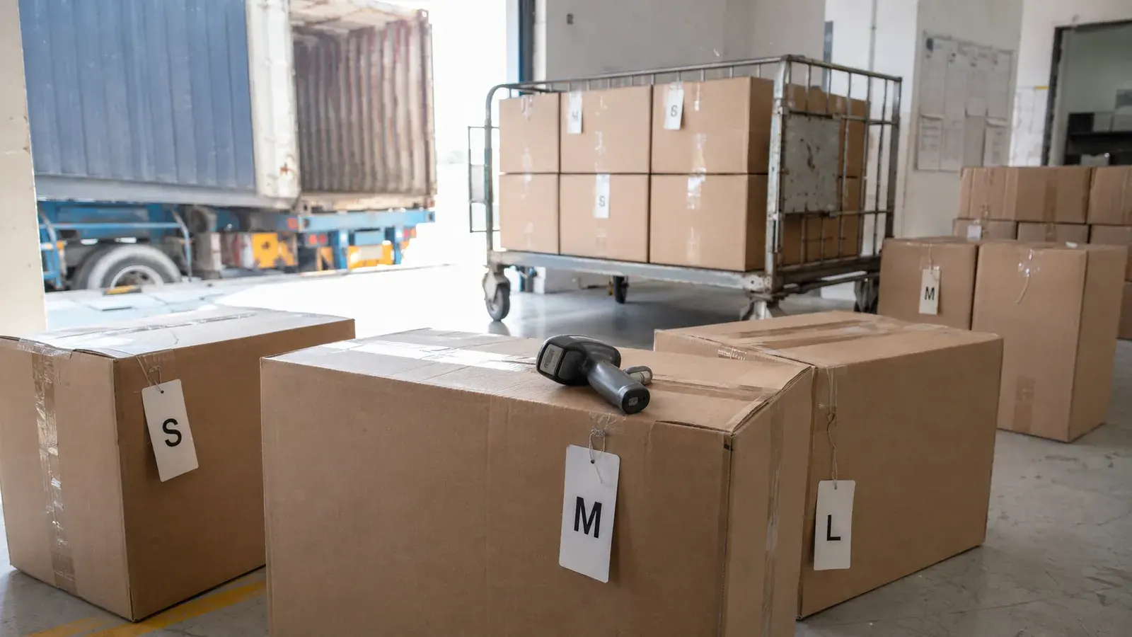 Export cartons prepared for shipment coordination